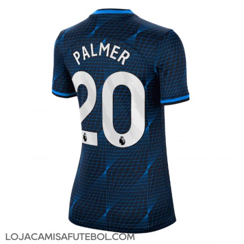 Camisa de Futebol Chelsea Cole Palmer #20 Equipamento Secundário Mulheres 2023-24 Manga Curta